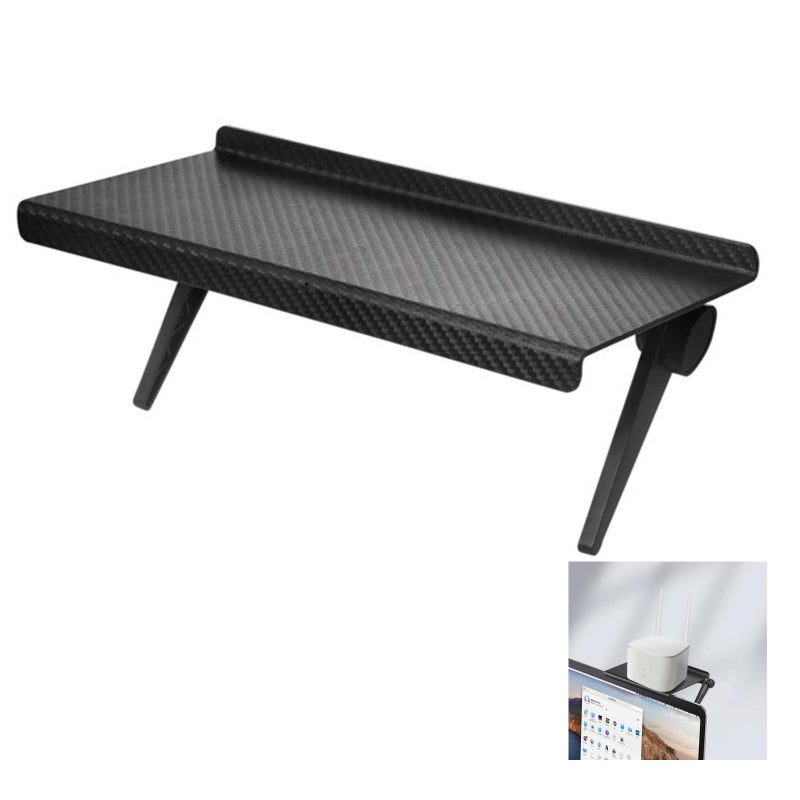 Adjustable Screen Top Shelf Organizer for Tv, Computer Monitor, Flat Screen – Holds Soundbar, Tv, Cable Box, Camera, Frames, Remote – Space-saving Over-monitor Storage, 4.33×6.46 inch - Image 1